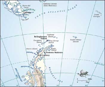 Kaart Antarctisch Schiereiland